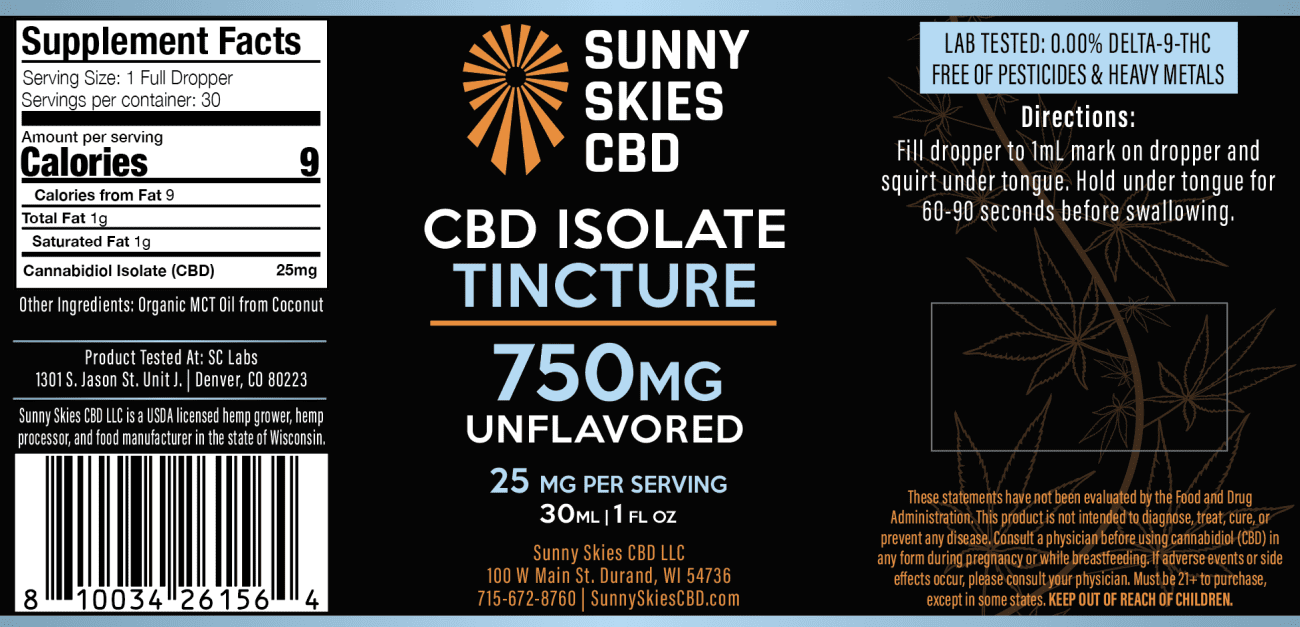 Isolate CBD Tincture 750mg