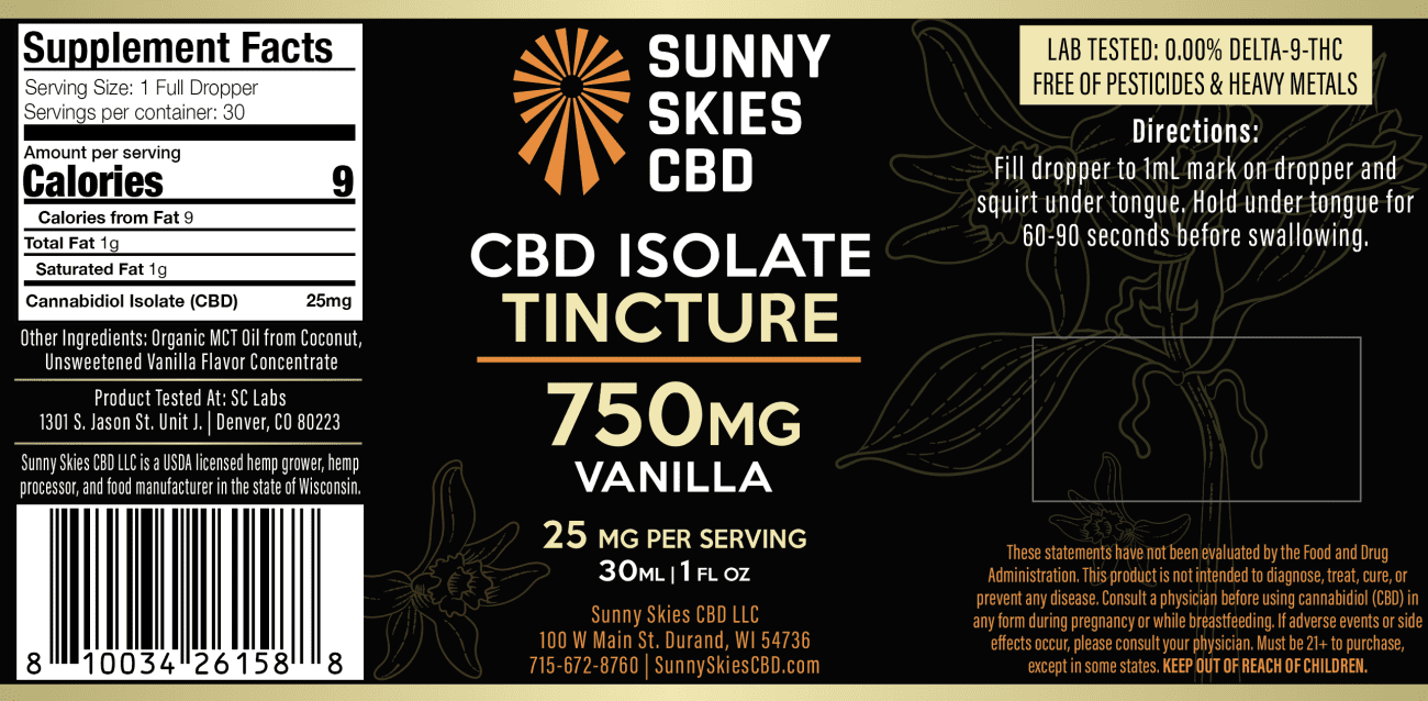 Isolate CBD Tincture 750mg