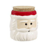 Santa Ceramic Stash Jar w/ Cork Lid | 3.5"